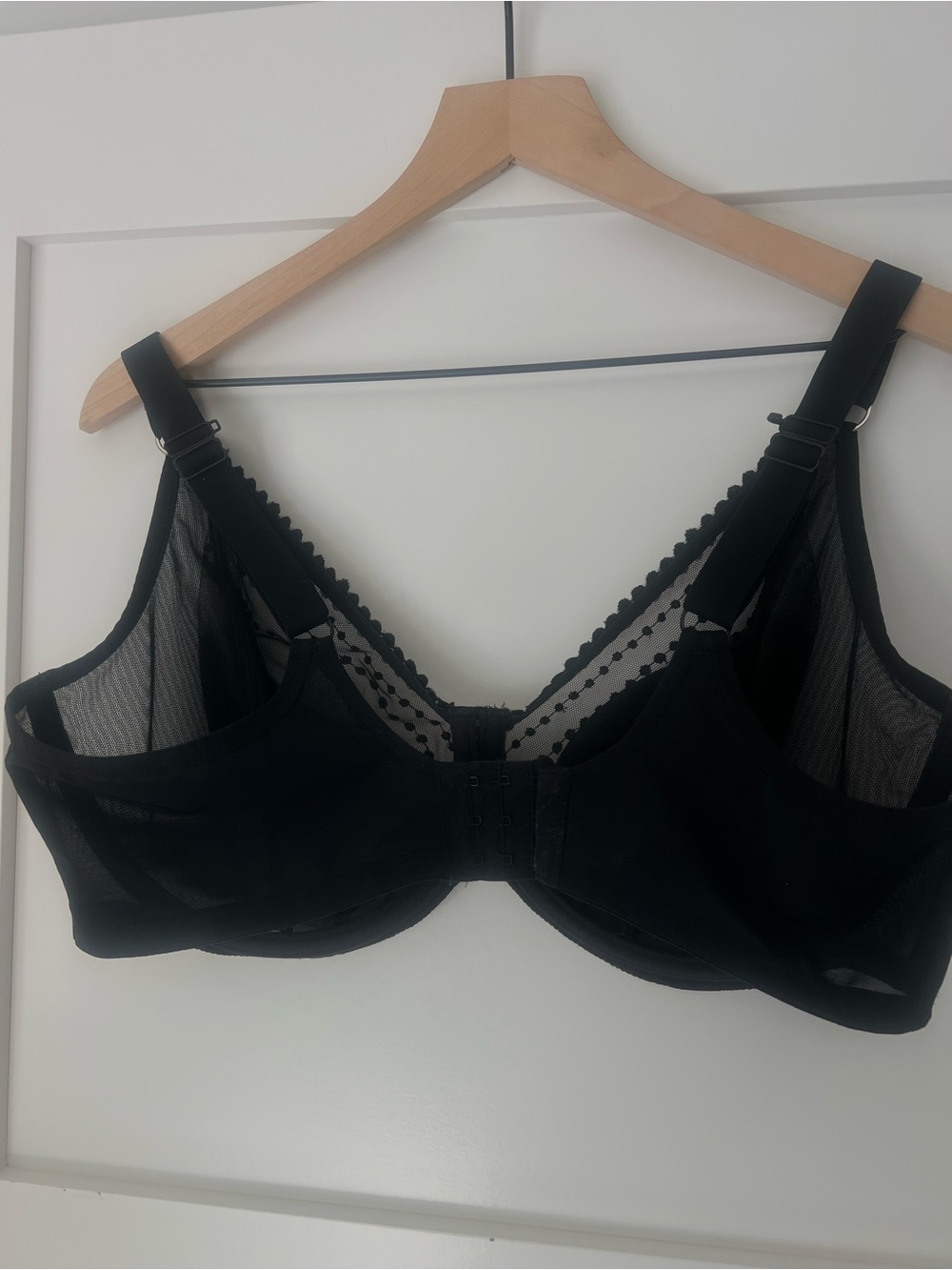 Elomi Matilda Underwire Plunge Bra UK 40G / US 40I Black Sheer Mesh - Picture 5 of 13
